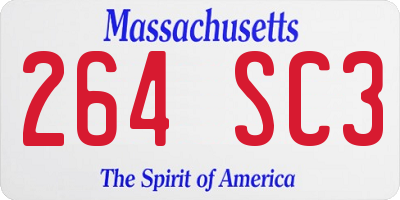 MA license plate 264SC3