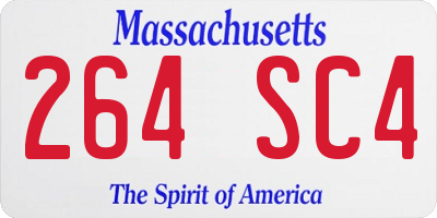 MA license plate 264SC4
