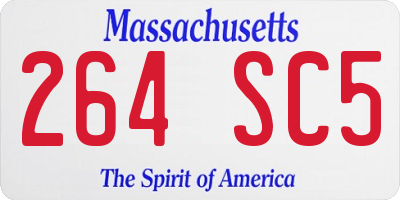 MA license plate 264SC5