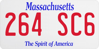 MA license plate 264SC6
