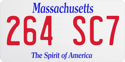 MA license plate 264SC7