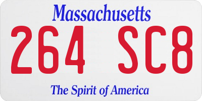 MA license plate 264SC8