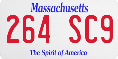 MA license plate 264SC9