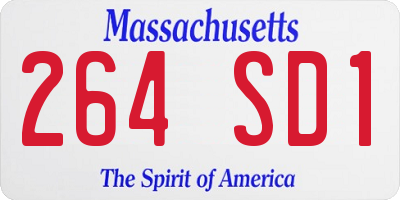 MA license plate 264SD1