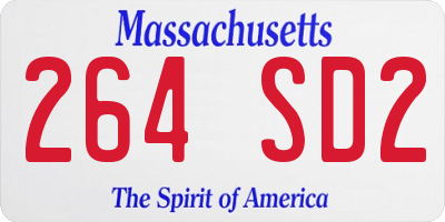 MA license plate 264SD2