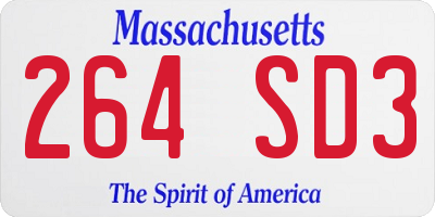 MA license plate 264SD3