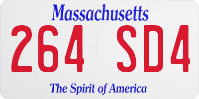 MA license plate 264SD4