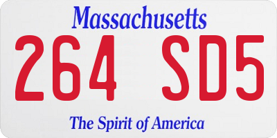 MA license plate 264SD5