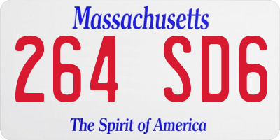 MA license plate 264SD6