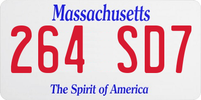 MA license plate 264SD7