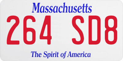 MA license plate 264SD8