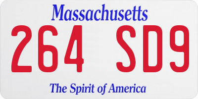 MA license plate 264SD9