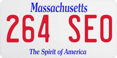 MA license plate 264SE0