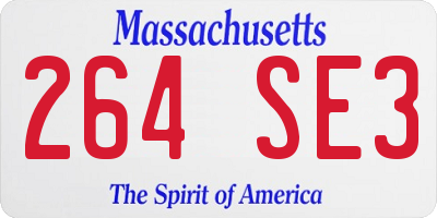 MA license plate 264SE3