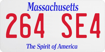 MA license plate 264SE4