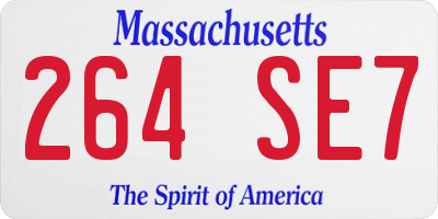 MA license plate 264SE7