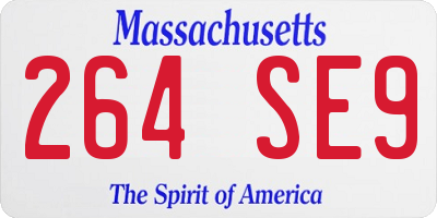 MA license plate 264SE9