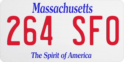 MA license plate 264SF0