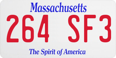 MA license plate 264SF3