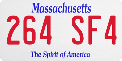 MA license plate 264SF4