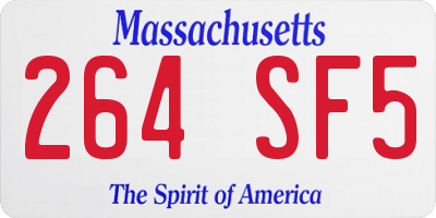 MA license plate 264SF5