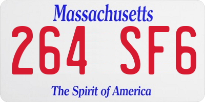 MA license plate 264SF6