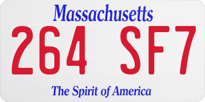 MA license plate 264SF7