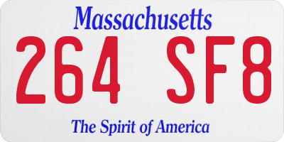 MA license plate 264SF8