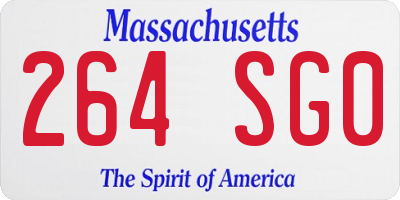 MA license plate 264SG0