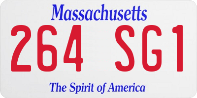 MA license plate 264SG1