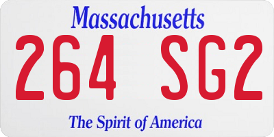 MA license plate 264SG2