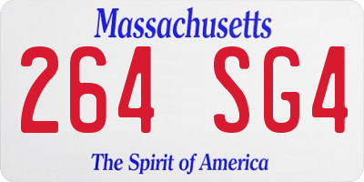 MA license plate 264SG4