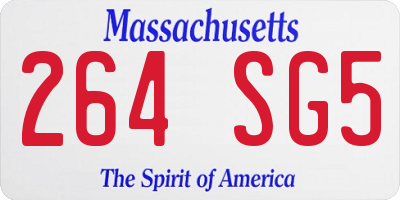 MA license plate 264SG5