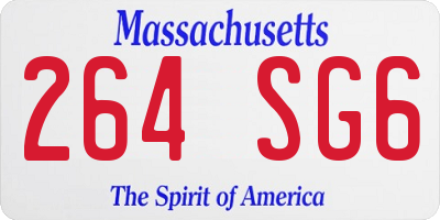 MA license plate 264SG6