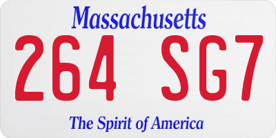 MA license plate 264SG7