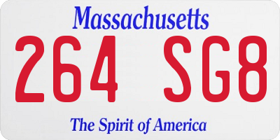 MA license plate 264SG8