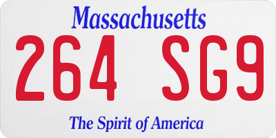 MA license plate 264SG9