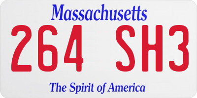 MA license plate 264SH3