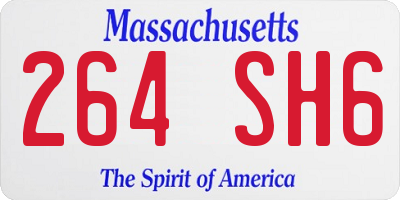 MA license plate 264SH6