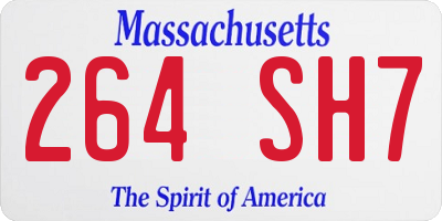 MA license plate 264SH7