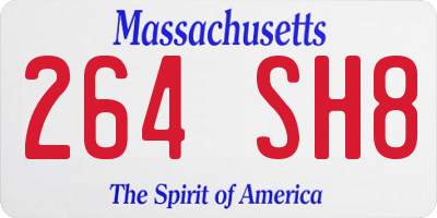 MA license plate 264SH8