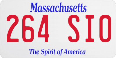 MA license plate 264SI0