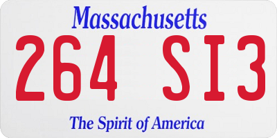 MA license plate 264SI3
