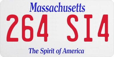 MA license plate 264SI4