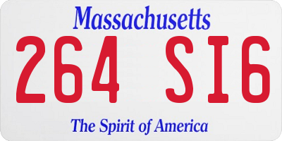 MA license plate 264SI6