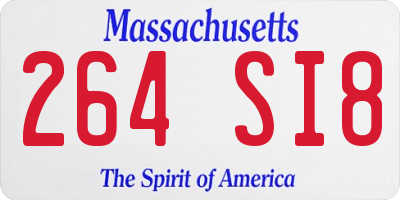MA license plate 264SI8