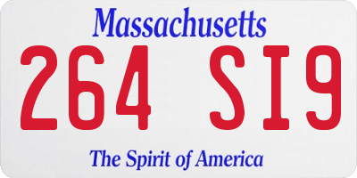 MA license plate 264SI9