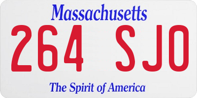 MA license plate 264SJ0