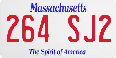 MA license plate 264SJ2