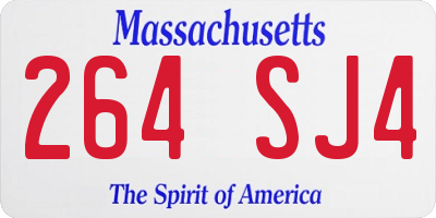 MA license plate 264SJ4